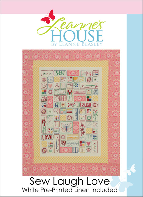 Sew Laugh Love - Digitally Printed Linen included