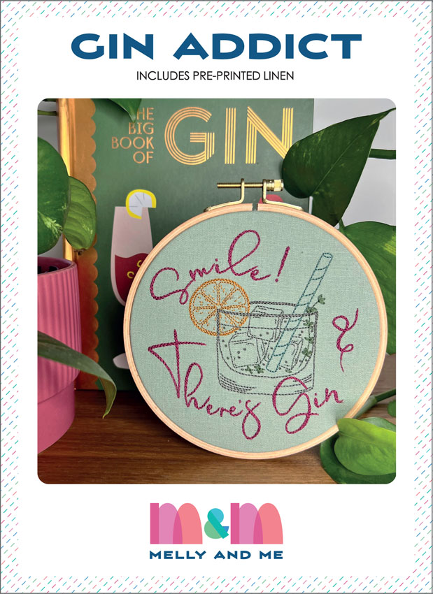 Gin Addict - Includes Pre Printed Linen on Sage or White