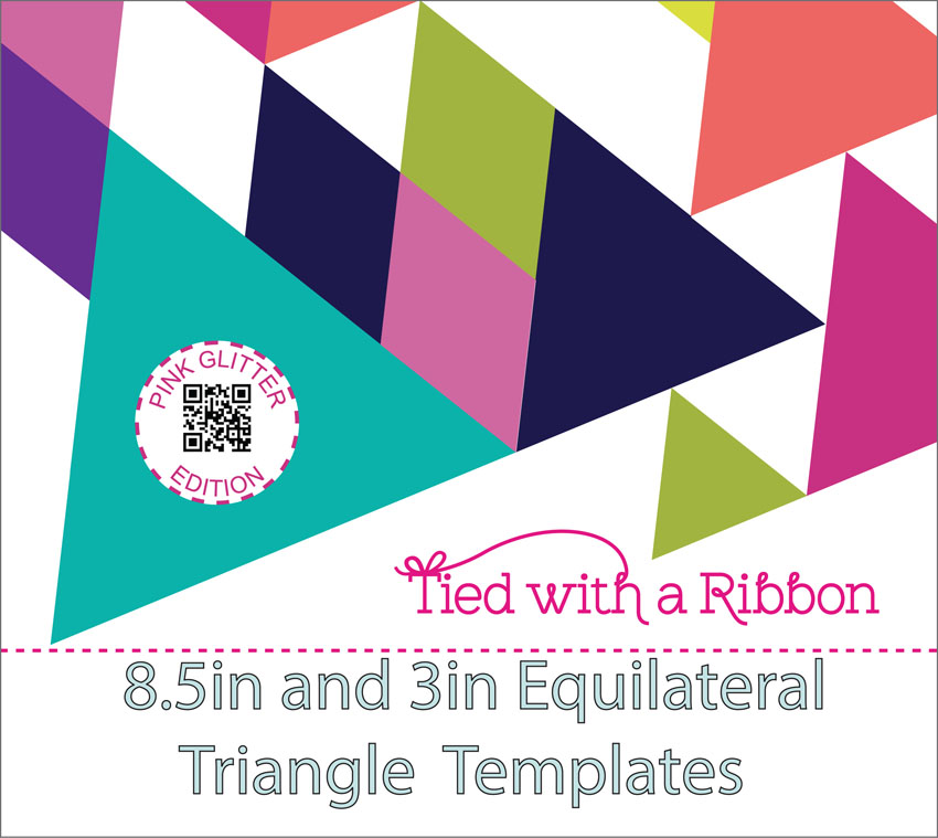 Pink Glitter 8.5" & 3" EQ Triangle Ruler